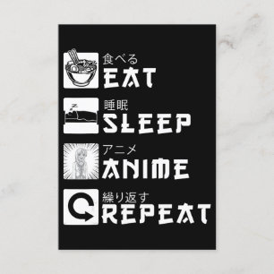 Eat Sleep Anime Herhaal Japanse Manga Lover Kaart