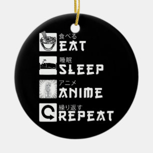 Eat Sleep Anime Herhaal Japanse Manga Lover Keramisch Ornament