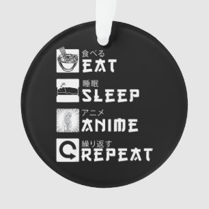 Eat Sleep Anime Herhaal Japanse Manga Lover Ornament