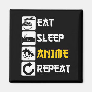 Eat Sleep Anime Herhaal Manga Japan Gezegde Cospla Magneet