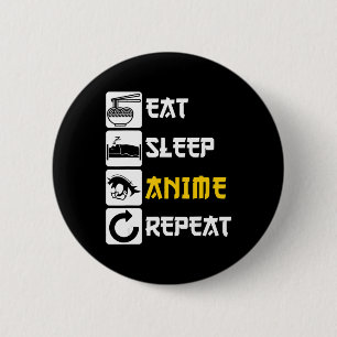Eat Sleep Anime Herhaal Manga Japan Gezegde Cospla Ronde Button 5,7 Cm