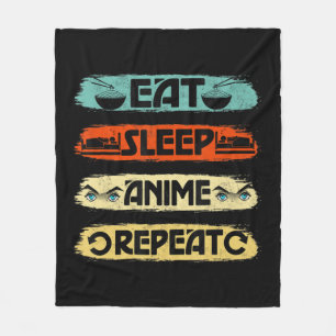 Eat Sleep Anime Herhaal Ramen Kawaii Japans Manga Fleece Deken