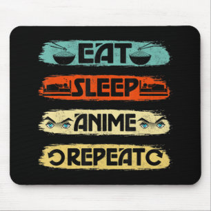 Eat Sleep Anime Herhaal Ramen Kawaii Japans Manga Muismat