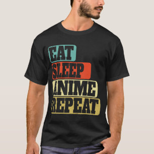 Eat Sleep Anime Herhaal Ramen Kawaii Japans Manga T-shirt