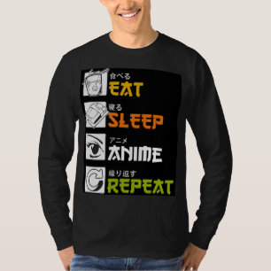 Eat Sleep Anime Herhalen Cadeaudius Idea Cosplayer T-shirt