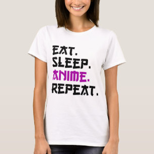 Eat Sleep Anime Herhalen T-shirt