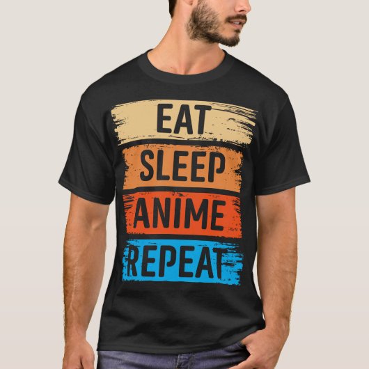 Eat Sleep Anime Herhalen T-shirt (Voorkant)