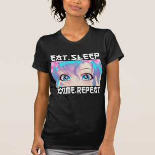 Eat Sleep Anime Herhalen T-shirt