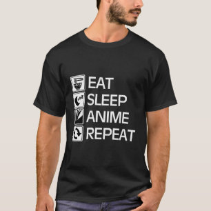 Eat Sleep Anime Herhalen T-shirt