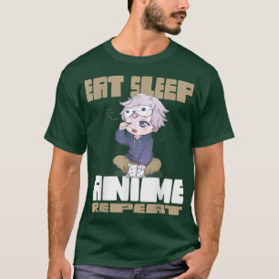 Eat Sleep Anime Herhalen T-shirt