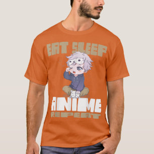 Eat Sleep Anime Herhalen T-shirt