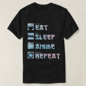 Eat Sleep Anime Herhalen - Waterverf Anime M T-shirt (Design voorkant)
