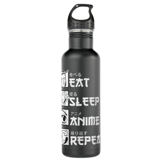 Eat Sleep Anime Repea, Funny Japanese Manga Gift T Waterfles (Voorkant)