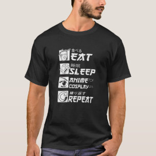 Eat Sleep Anime Repeat, Animegao Kigurumi Anime Gi T-shirt