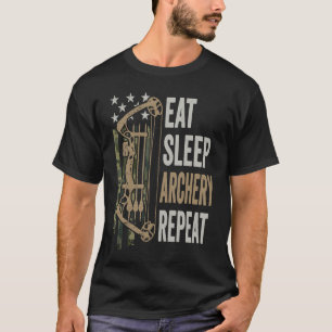 Eat Sleep Archery Herhaal Camouflage Bow VS Arch T-shirt