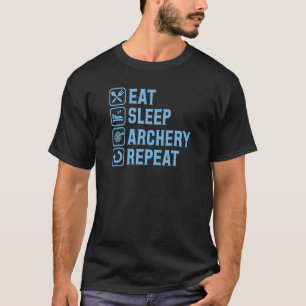 Eat Sleep Archery Herhaal Eenvoudige Minimalistisc T-shirt