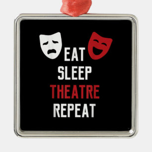 Eat Sleep Atre Repeat - Muzikale Broadway-acteur G Metalen Ornament