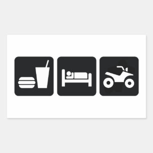 Eat Sleep ATV Rechthoekige Sticker