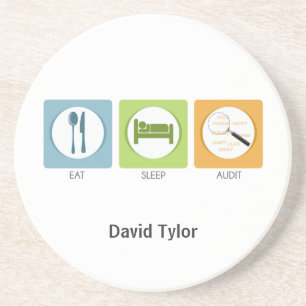 Eat Sleep Audit! Zandsteen Onderzetter