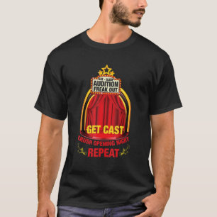 Eat Sleep Auditie Freak Gast om 's nachts open te T-shirt
