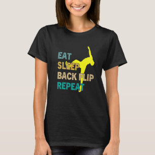 Eat Sleep Back Flip Herhaal Acrobat Gymnastics Par T-shirt