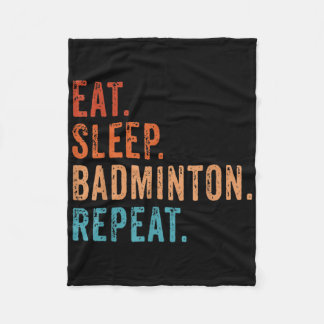 Eat Sleep Badminton Repat  Funny Badminton Fleece Deken