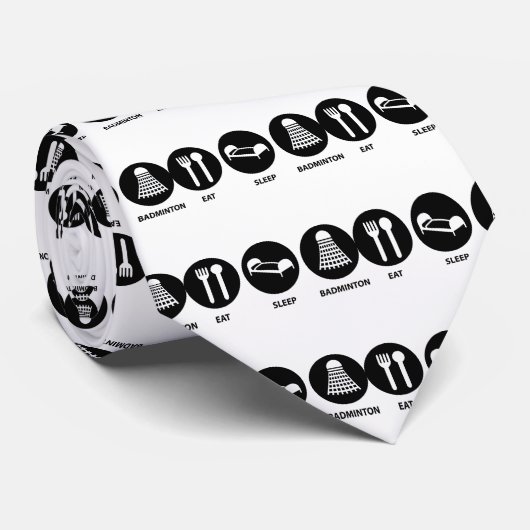 Eat Sleep Badminton Stropdas (Opgerold)