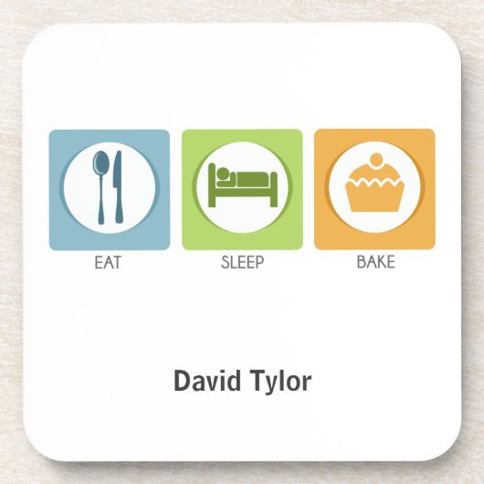 Eat Sleep Bake! Bier Onderzetter (Voorkant)
