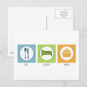 Eat Sleep Bake! Briefkaart (Voorkant / Achterkant)