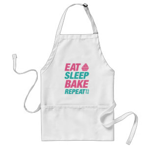 Eat Sleep Bake Herhalen Standaard Schort