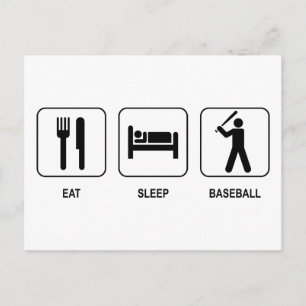 Eat Sleep Baseball Briefkaart