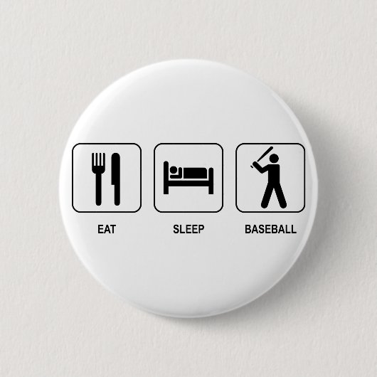 Eat Sleep Baseball Button (Voorkant)