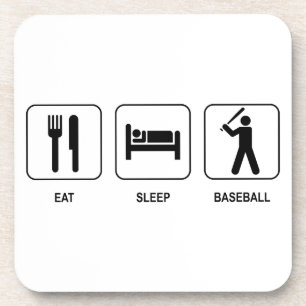 Eat Sleep Baseball Cork Onderzetter