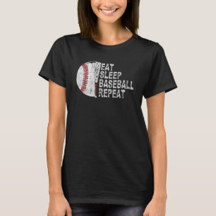 Eat Sleep Baseball Herhaal Baseball Player T-shirt