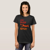 Eat Sleep Baseball Herhaal Baseball Player T-shirt (Voorkant volledig)