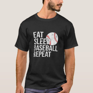Eat Sleep Baseball Herhaal cadeautjes voor mannen T-shirt