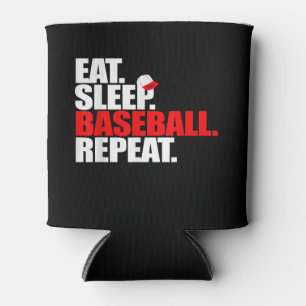 Eat Sleep Baseball Herhaal Catcher Pitcher Basebal Blikjeskoeler