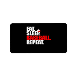 Eat Sleep Baseball Herhaal Catcher Pitcher Basebal Etiket