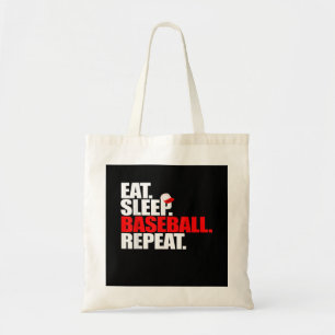Eat Sleep Baseball Herhaal Catcher Pitcher Basebal Tote Bag