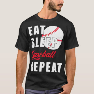 Eat Sleep Baseball Herhaal de zandbak T-shirt