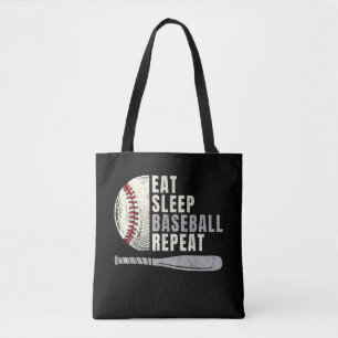 Eat Sleep Baseball Herhaal Funny Baseball Player Draagtas