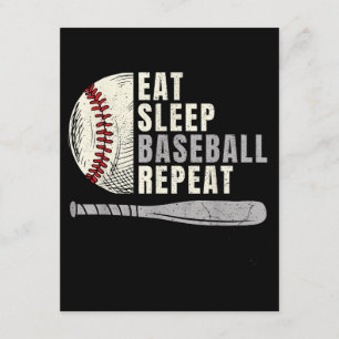 Eat Sleep Baseball Herhaal Funny Baseball Player Informatiekaartje