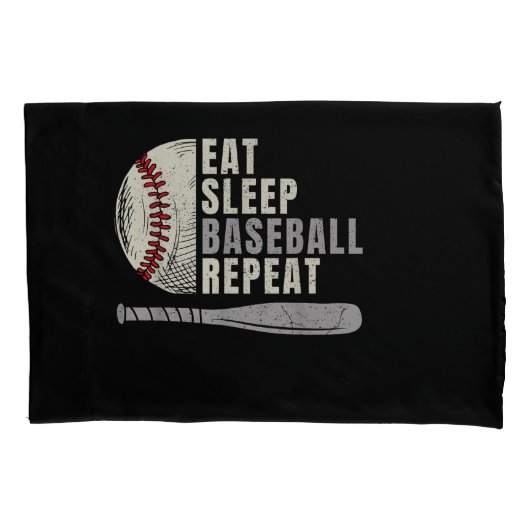 Eat Sleep Baseball Herhaal Funny Baseball Player Kussensloop (Voorkant)