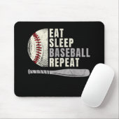 Eat Sleep Baseball Herhaal Funny Baseball Player Muismat (Met muis)