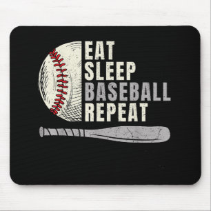 Eat Sleep Baseball Herhaal Funny Baseball Player Muismat