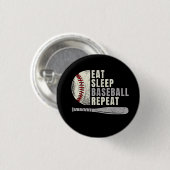 Eat Sleep Baseball Herhaal Funny Baseball Player Ronde Button 3,2 Cm (Voorkant /achterkant)