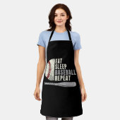 Eat Sleep Baseball Herhaal Funny Baseball Player Schort (Gedragen)