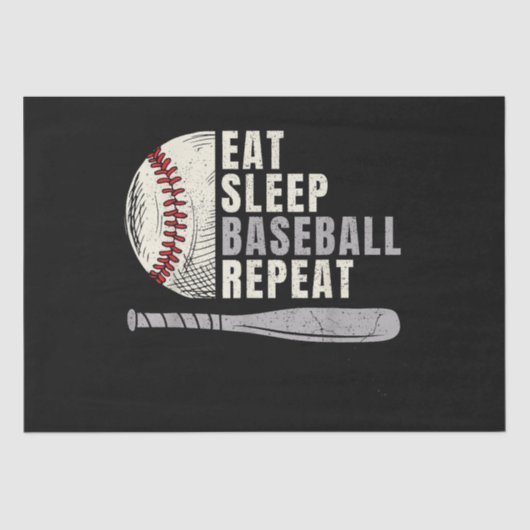 Eat Sleep Baseball Herhaal Funny Baseball Player Tissuepapier (Voorkant)
