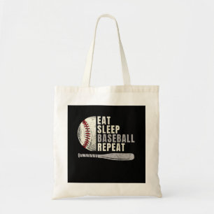 Eat Sleep Baseball Herhaal Funny Baseball Player Tote Bag