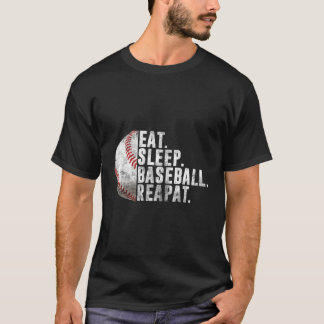 Eat Sleep Baseball Herhaal honkbal Baseball T-shirt